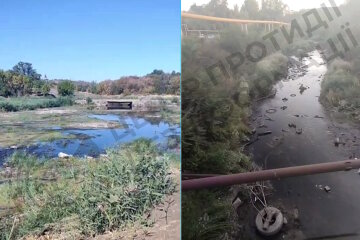 Річка Кальміус в окупованому Донецьку пересихає