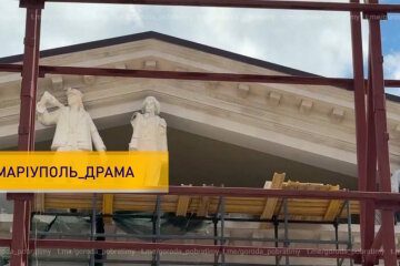 Окупанти заявляють про наближення завершення “відновлення” Драмтеатру в Маріуполі — на місці масової трагедії тривають ремонтні роботи