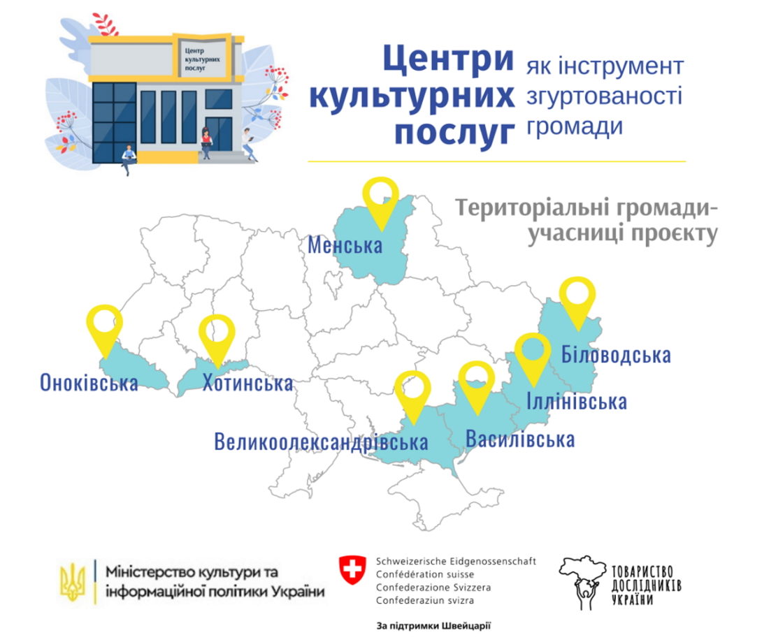 Інфоргафіка. На карті України позначено сім сільських громад, які виграли підтримку донорів