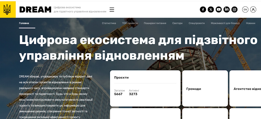 На платформі «DREAM» вже розміщено понад 5,5 тисяч проєктів   