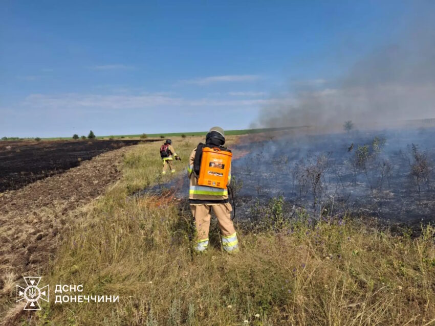 Через ворожі обстріли на Донеччині сталися три лісові пожежі (фото)