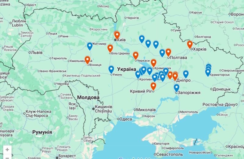 На Донеччині створили інтерактивну мапу з гуманітарними центрами та хабами