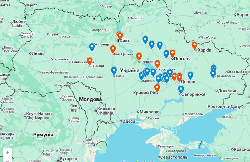 На Донеччині створили інтерактивну мапу з гуманітарними центрами та хабами
