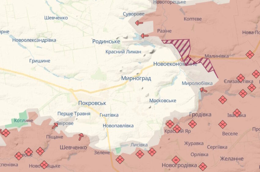 Оновлена ситуація на фронті: ворог просунувся поблизу Новоекономічного та Зеленого Гаю