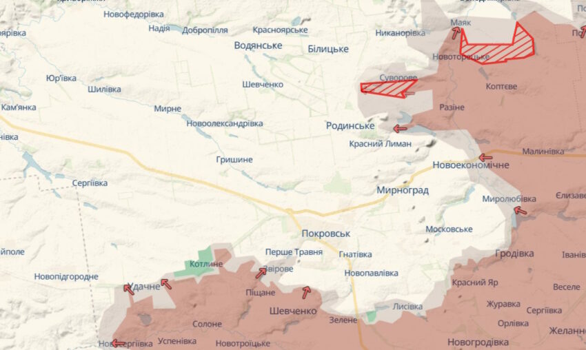 Мапу бойових дій оновлено: ворог просунувся на кількох напрямках Донеччини