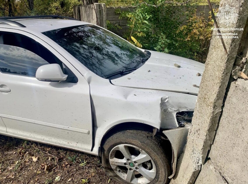 Норма алкоголю перевищувала у 13 разів: у Слов'янську водій в'їхав у паркан (фото) - Фото №1